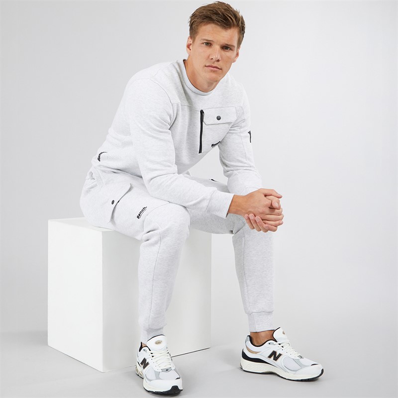 Bench Mens Webello Utility Joggers Light Grey Marl