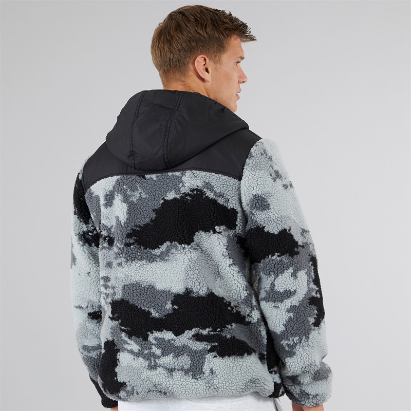 Bench Mens Sableo Fleece Hoodie Black Camo