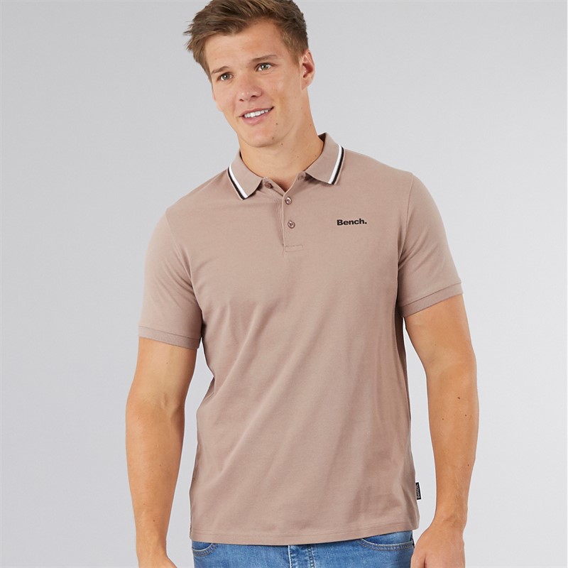 Bench Mens Gruff Polo Shirt Taupe