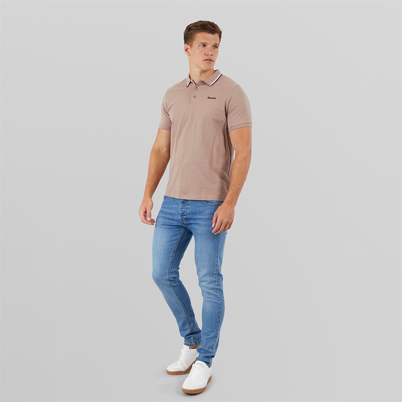 Bench Mens Gruff Polo Shirt Taupe
