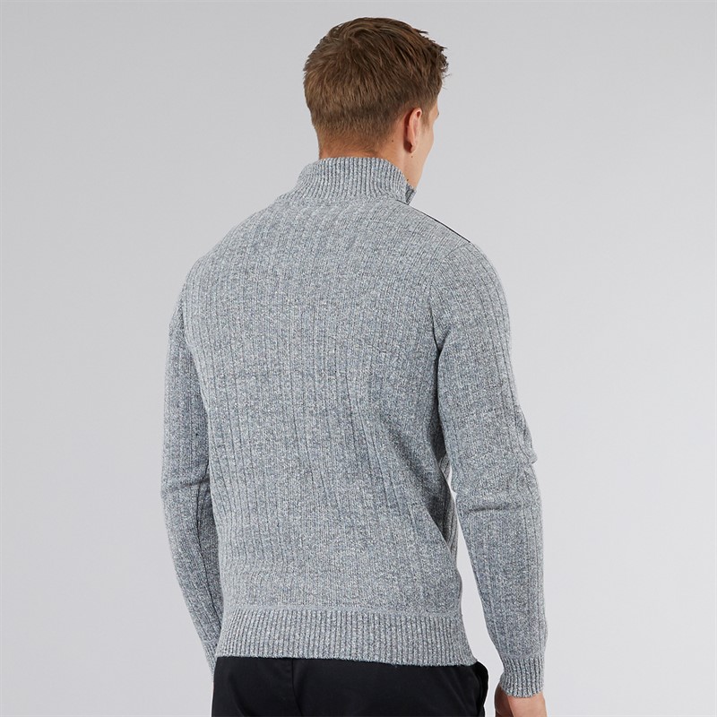 Bench Herre Verto 1 / 4 Zip Funnel Neck Jumper Lys Grå Melering