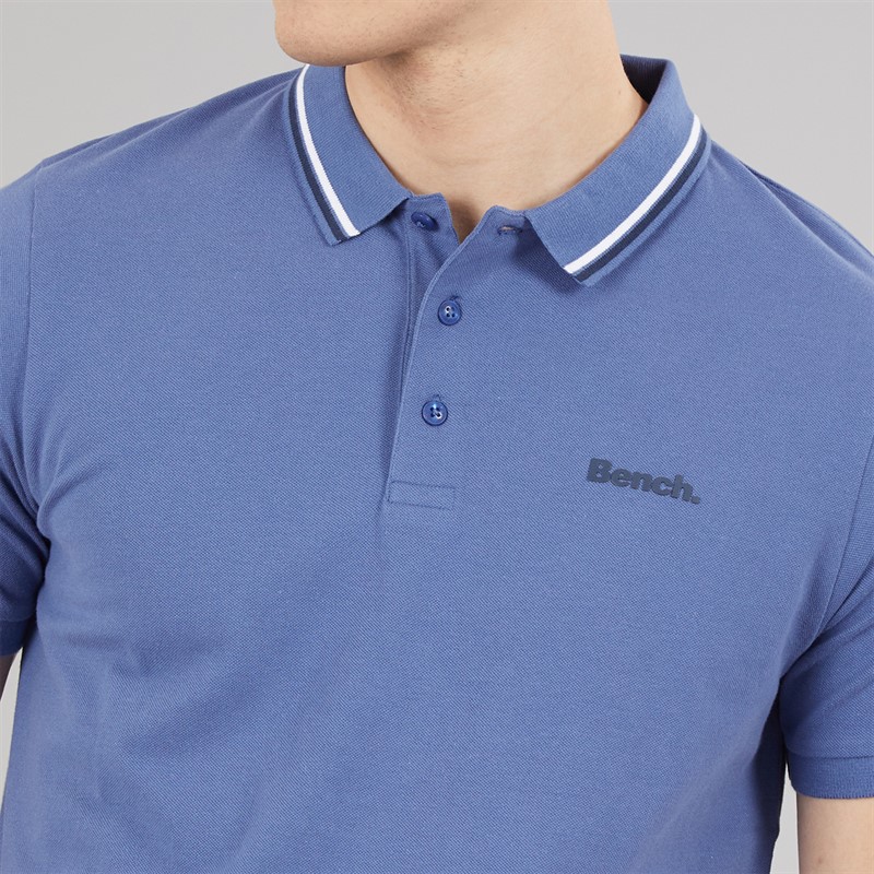 Bench Mens Gruff Polo Shirt Mid Blue