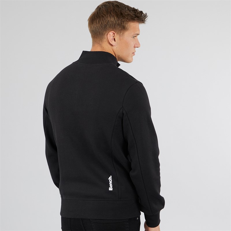 Bench Mens Plinth Spots 1/4 Zip Funnel Neck Sweatshirt Black