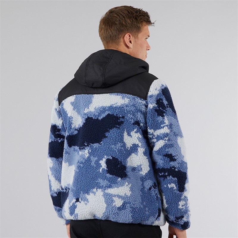 Bench Mens Sableo Fleece Hoodie Blue Camo