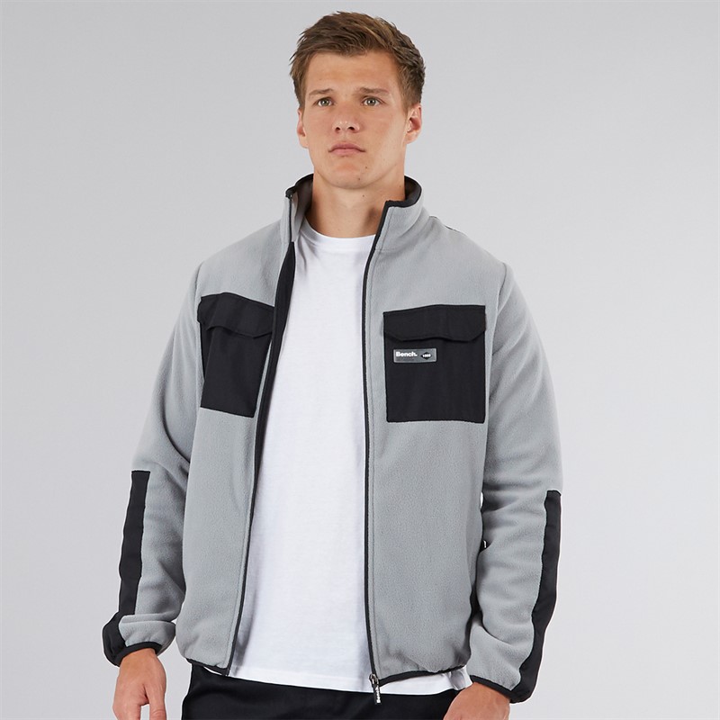 Bench Herren Anders Trichterhals Fleece Rund Grau