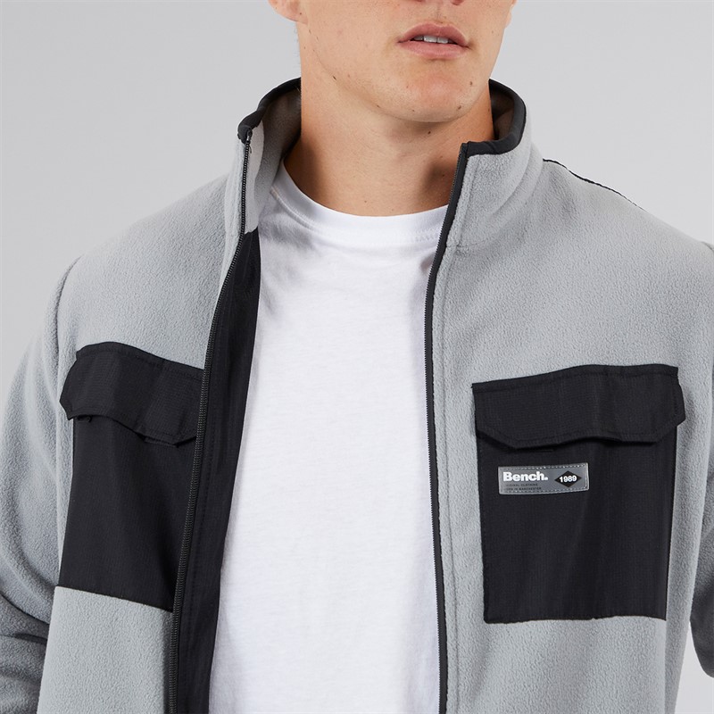 Bench Herren Anders Trichterhals Fleece Rund Grau