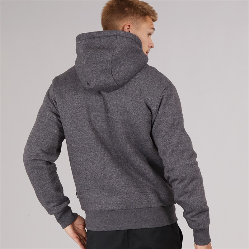 Bench Herren Baraz Borg Gefütterter Hoodie Dunkelgrau Meliert