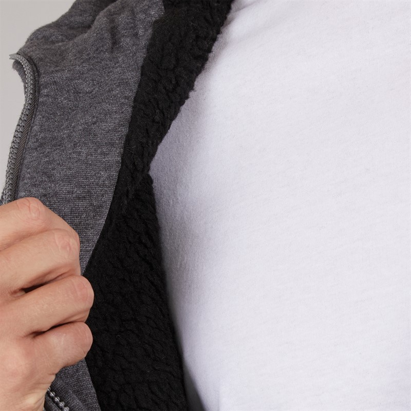 Bench Herren Baraz Borg Gefütterter Hoodie Dunkelgrau Meliert