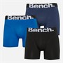 Bench Mens Orando Three Pack Bamboo Boxer Shorts Black/Navy/Royal