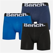 Bench Mens Orando Three Pack Bamboo Boxer Shorts Black/Navy/Royal