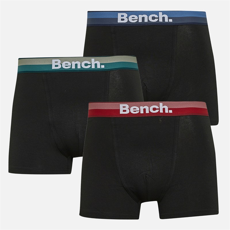 Bench Mens Rosdorn Three Pack Boxer Shorts Black/Black/Black - Size XXL