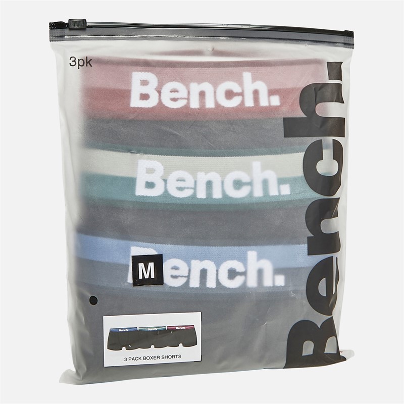 Bench Mens Rosdorn Three Pack Boxer Shorts Black/Black/Black