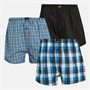 Bench Herren Anujan 3er-Pack Gewebte Boxershorts Schwarz / Weiss Und Blau Kariert / Schwarz / Schwarz / Weiss Und Blau Kariert