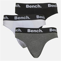 Bench Mens Arnot Three Pack Briefs Black/White/Charcoal Marl