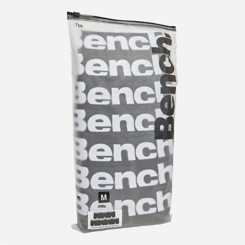 Bench Mens Septello Seven Pack Bamboo Boxer Shorts Black