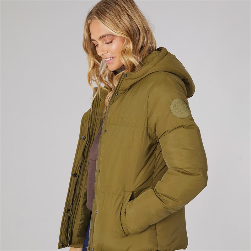 Bench Damen Willah Kurze Steppjacke Dunkel Oliv
