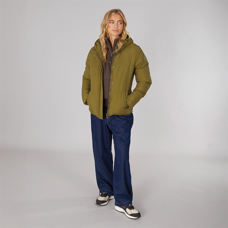 Bench Damen Willah Kurze Steppjacke Dunkel Oliv