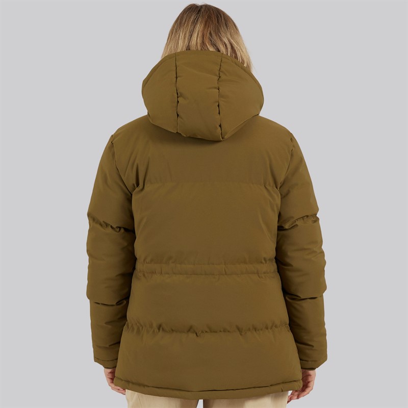 Bench Womens Fina Mid Length Puffer Jacket Dark Olive
