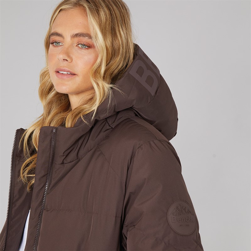 Bench Veste Imperméable Maxi Femme Eli Café