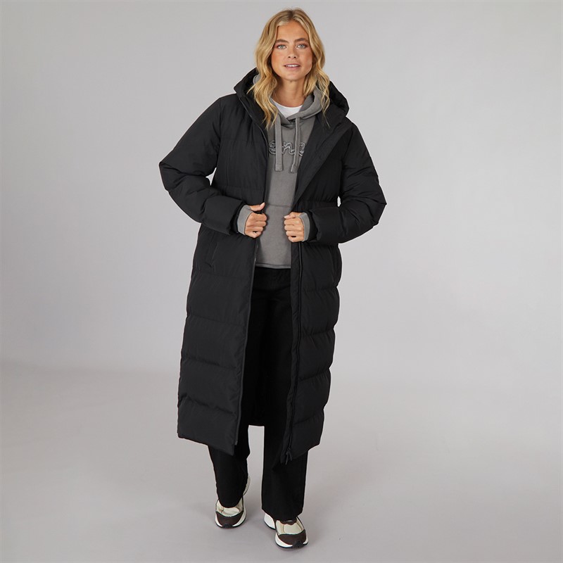 Bench Womens Eli Maxi Length Waterproof Coat Black - Size 16
