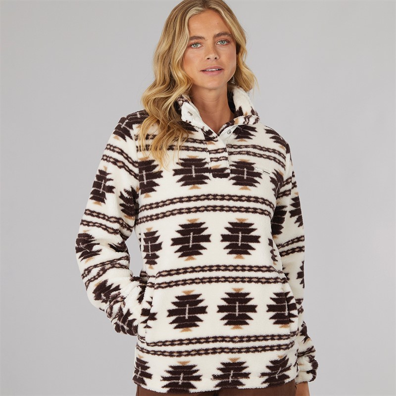 Bench Womens Navo Borg Fleece Winter White - Size 8