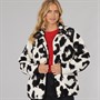 Bench Damen Gorla Borg Fleece Winter Weiss / Schwarz Leopard
