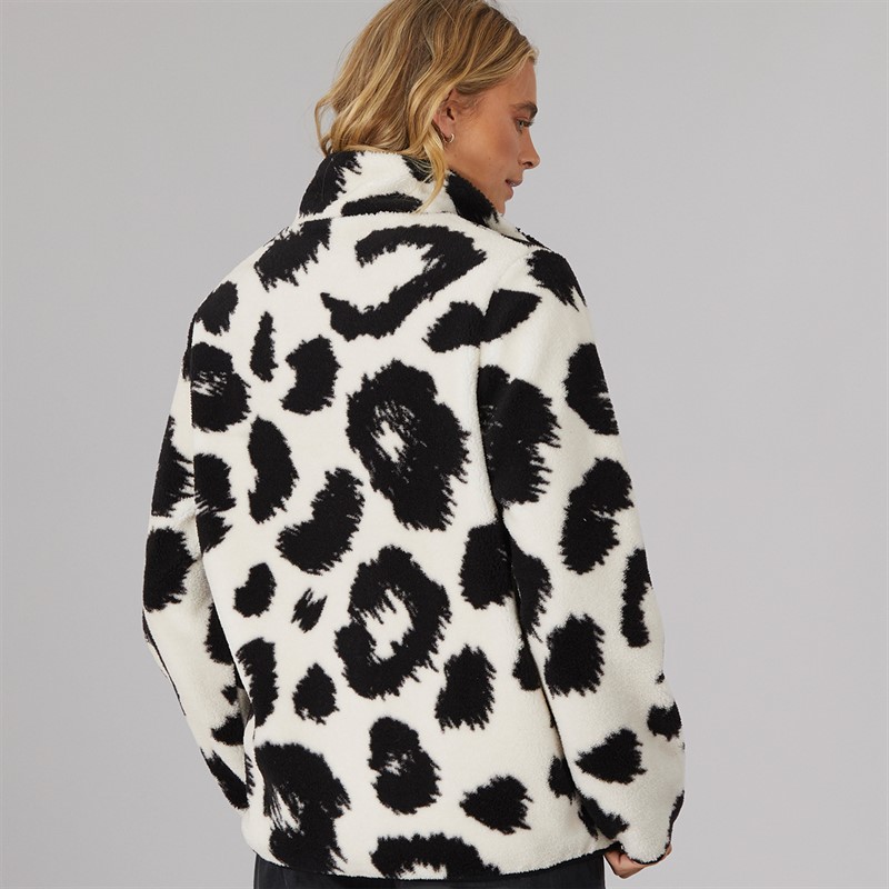 Bench Damen Gorla Borg Fleece Winter Weiss / Schwarz Leopard