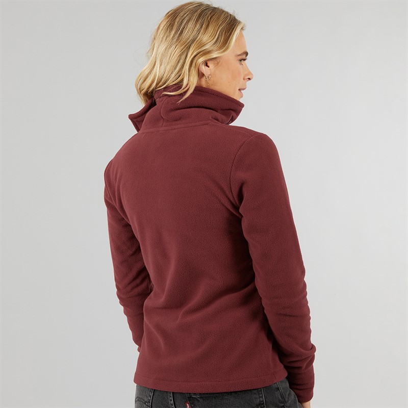 Bench Womens Funnel Microfleece Track Top Cordovan