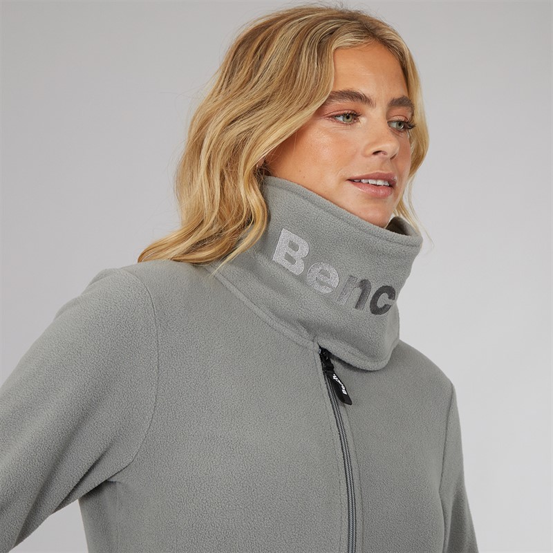 Bench Damen Trichter Microfleece Trainingsjacke Graphit Grau