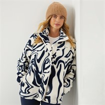 Bench Womens Gorla Borg Fleece Winter White/Navy Swirl