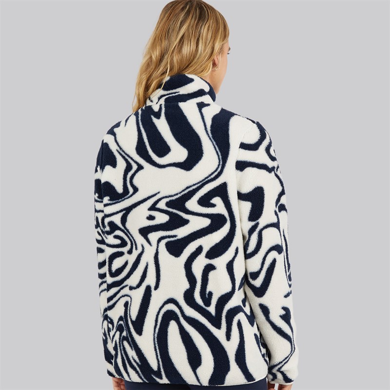 Bench Damen Gorla Borg Fleece Winter Weiss / Marine Wirbel