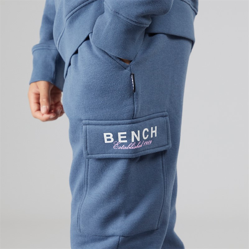 Bench Boys Nowil Sweatshirt And Cargo Joggers Tracksuit Vintage Indigo
