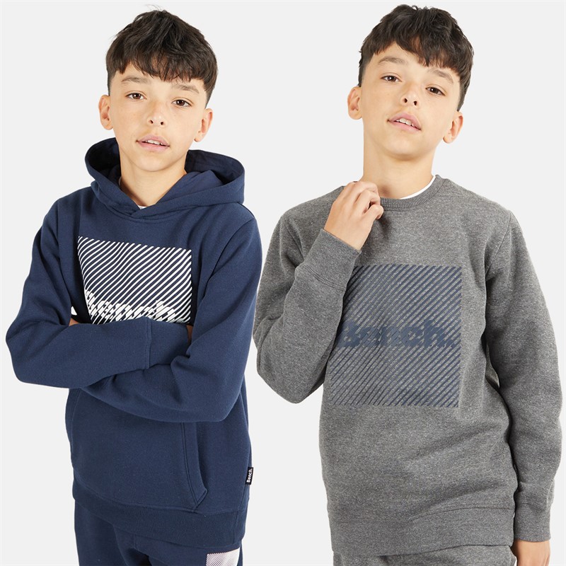 Bench Boys Crowed Two Pack Sweatshirt And Hoodie Dark Grey Marl/Navy - Size 11/12Y