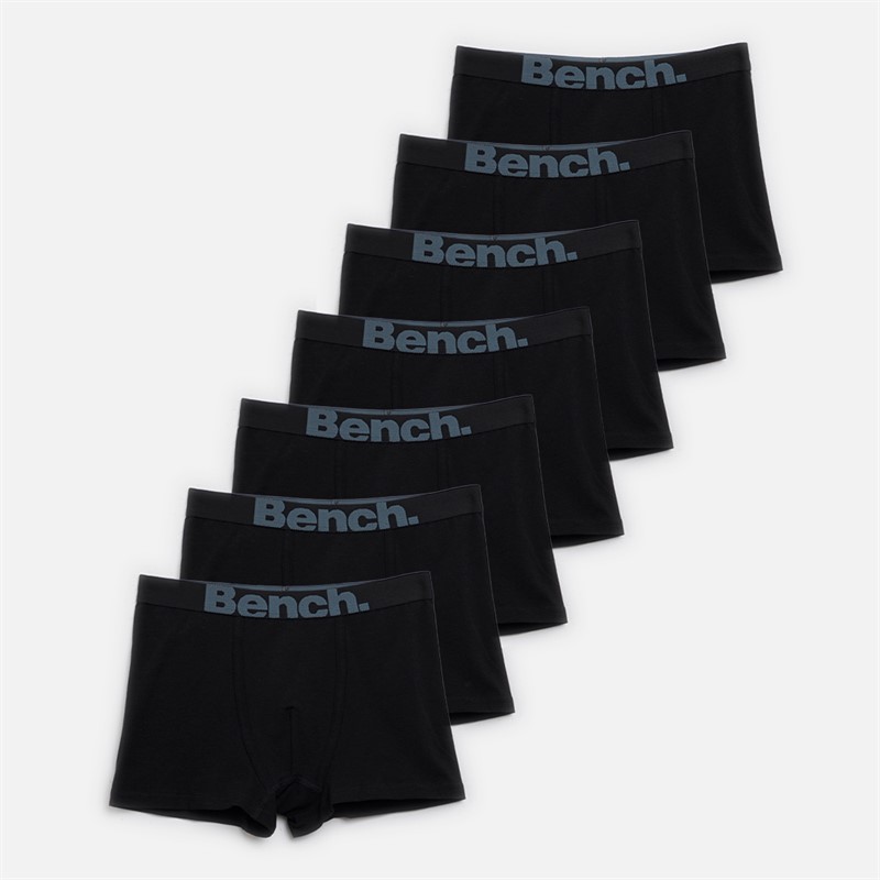 Bench Boys Lepp Seven Pack Boxers Black - Size 11/12Y