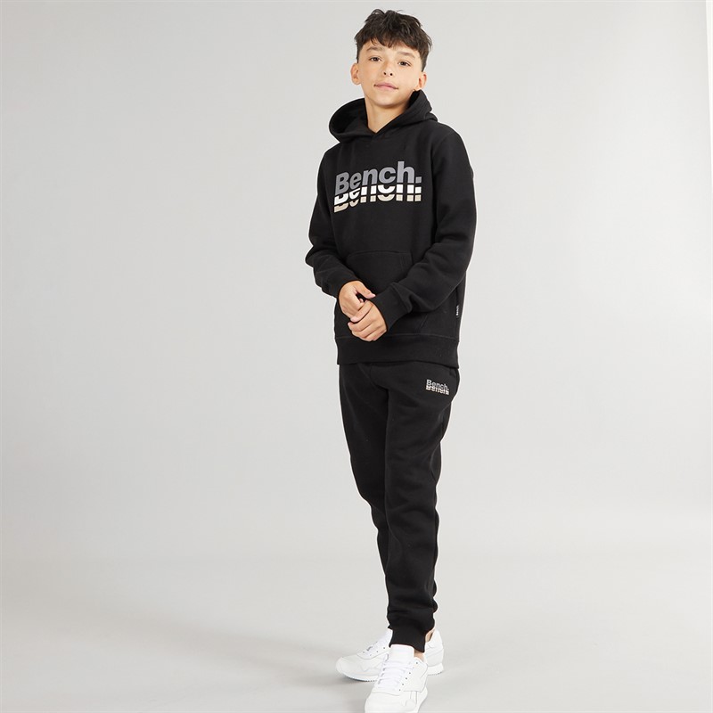 Bench Boys Macread Hoodie And Joggers Tracksuit Black