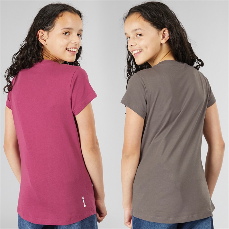 Bench Girls Olina Two Pack T-Shirts Berry/Charcoal
