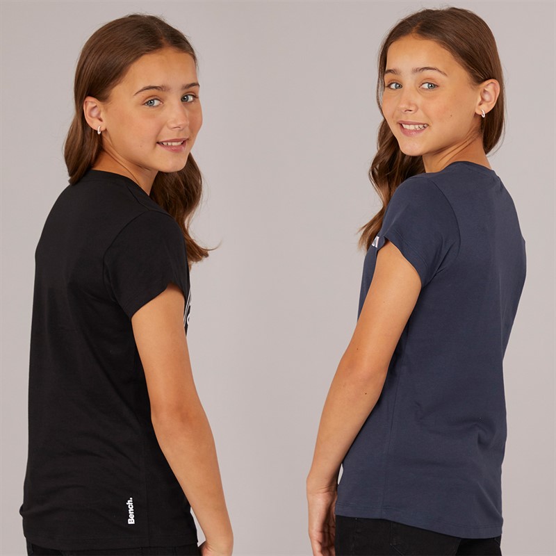 Bench Girls Rexia Two Pack T-Shirts Navy/Black