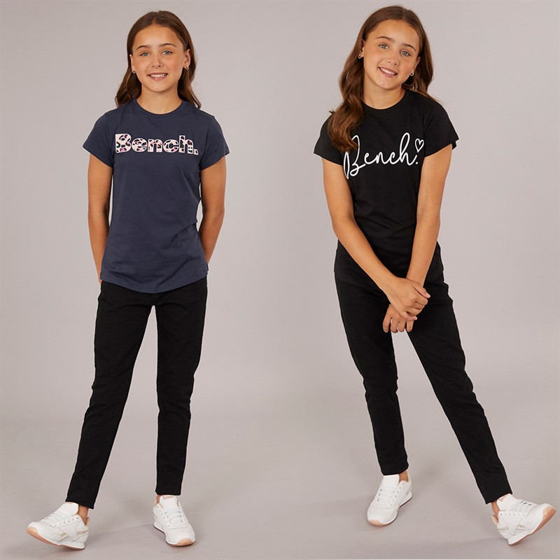 Bench Girls Rexia Two Pack T-Shirts Navy/Black