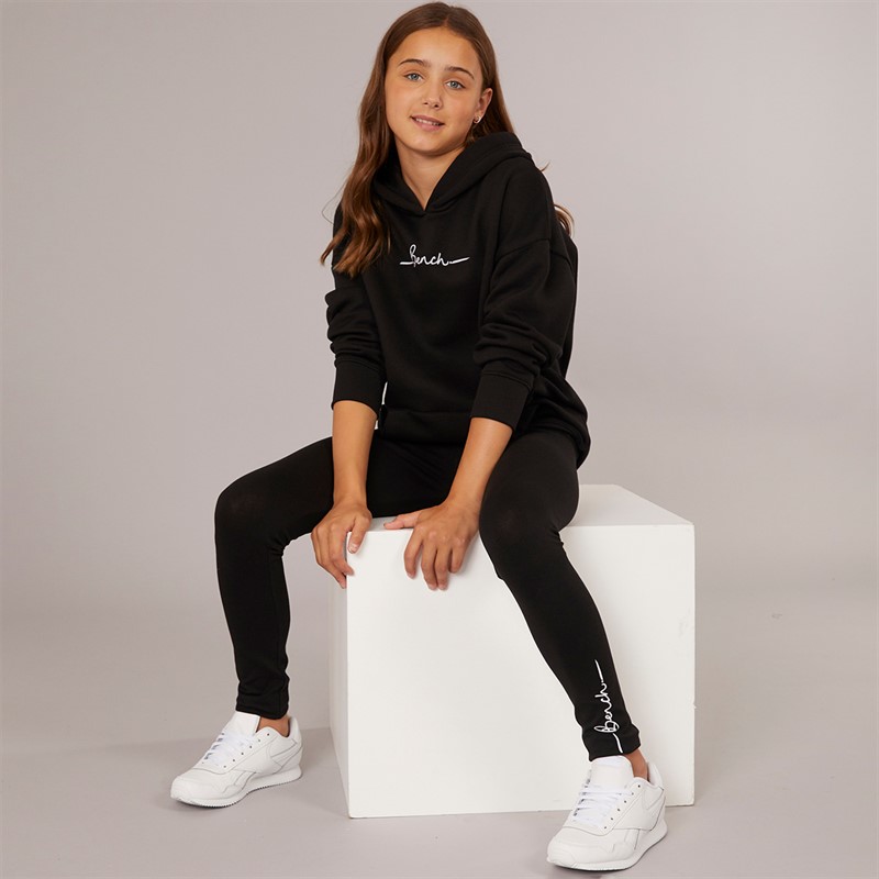 Bench Girls Gilnda Hoodie And Leggings Tracksuit Black