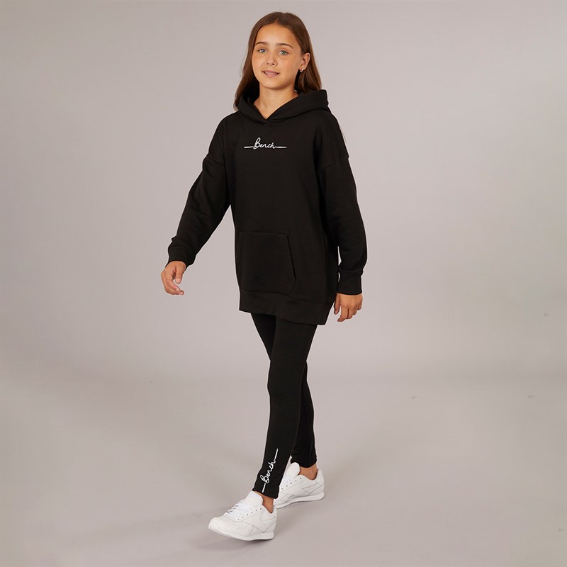 Bench Girls Gilnda Hoodie And Leggings Tracksuit Black