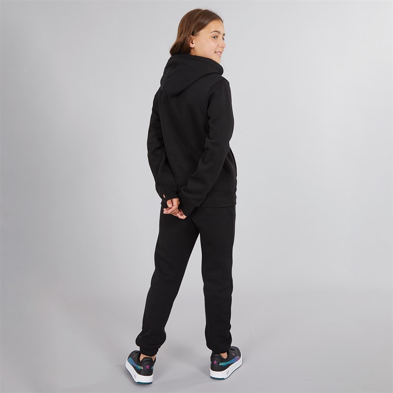 Bench Girls Enioa Hoodie And Joggers Tracksuit Black
