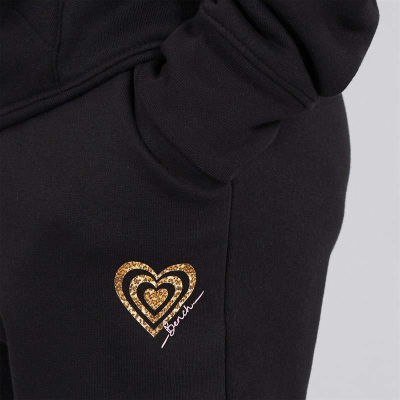 Bench Girls Enioa Hoodie And Joggers Tracksuit Black