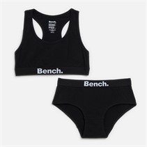 Bench Girls Renezza Crop Top And Hipster Briefs Set Black