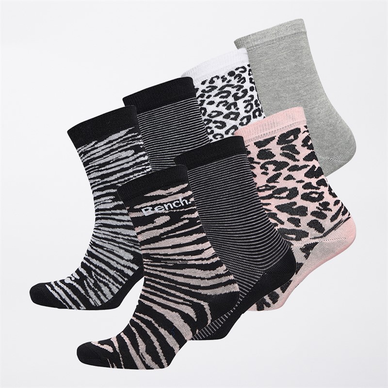 Bench Girls Chasta Seven Pack Socks Assorted - Size 3.5