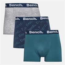 Bench Mens Bodhi Three Pack Boxers Navy AOP/Faded Teal/Grey Marl