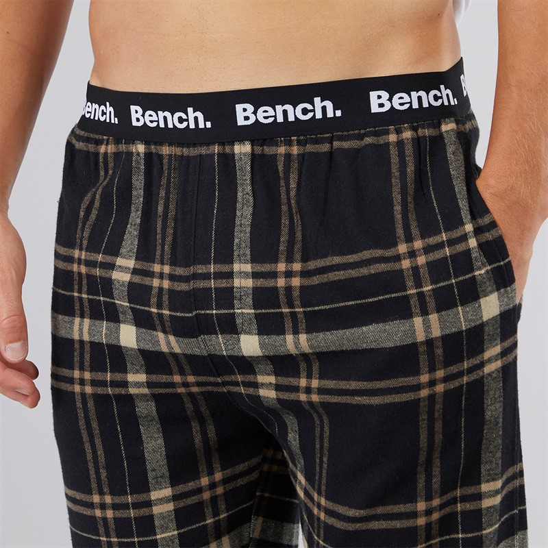 Bench Herren Kaplan Flanell Karierte Lounge Hose Schwarz / Taupe / Stein / Steingrau Kariert