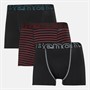 Bench Herren Akiro 3er-Pack Boxershorts Garn gefärbt Streifen / Schwarz / Schwarz