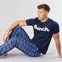 Bench Mens Berod Loungewear T-Shirt And Check Flannel Pants Set Navy/Navy Check