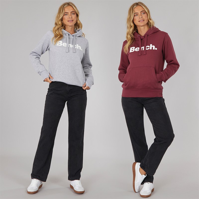 Bench Damen Zweierpack Kapuzenpullover Grau Meliert Cordovan