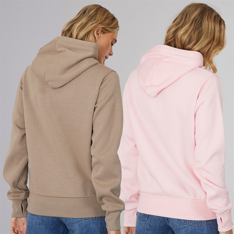 Bench Damen Zweierpack Kapuzenpullover Hellrosa Dunkel Taupe